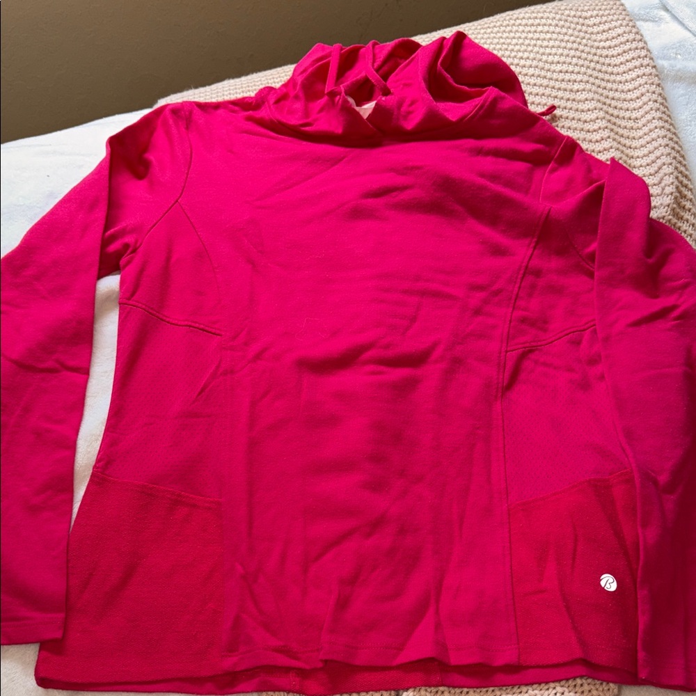 Hot Pink Women's Hooded Long-Sleeve Pullover